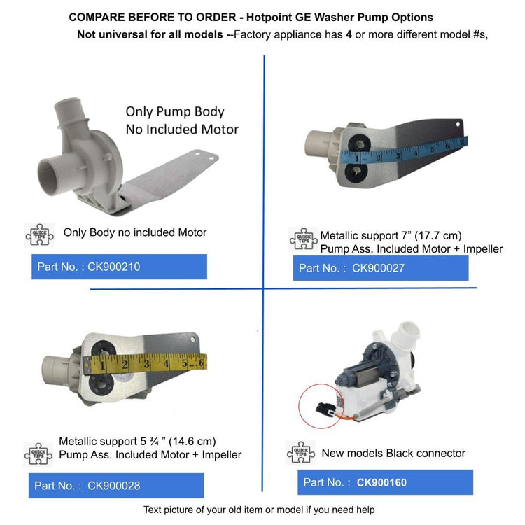 2-3 Days Delivery-Hotpint RCA Washer Drain Pump Assembly wh23X10030