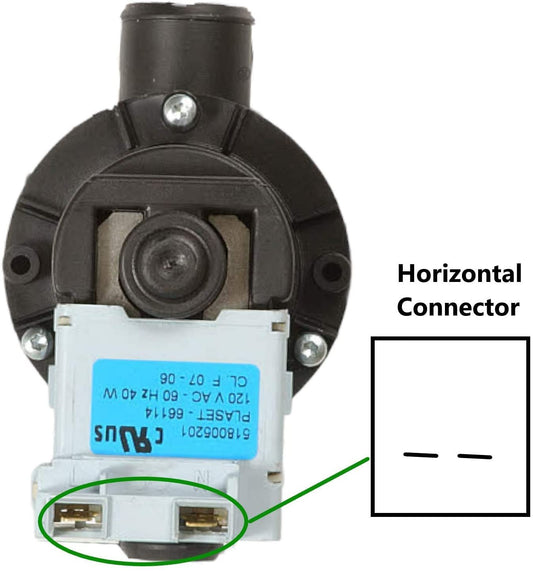 GlobPro WP8182415 Washer Drain Water Pump 2 Connector Replacement for and compatible with Whirlpool WP8182415 Heavy DUTY