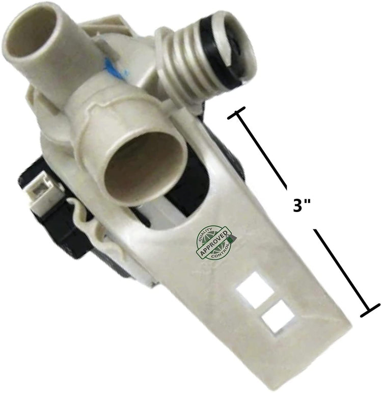 GlobPro WP25001052 Washer Water Drain Pump 7" ยผ large Approx. Replacement for and compatible with Crosley Maytag Amana Heavy DUTY