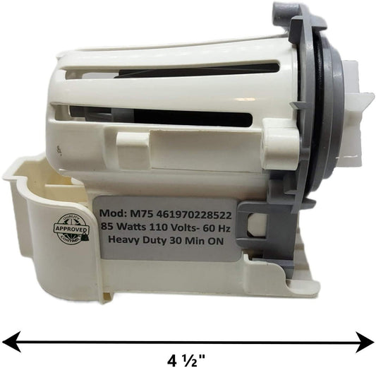 GlobPro WPW10321032 Washer Water Drain Pump 4 Β½" Approx. Replacement for and compatible with Maytag Whirlpool KitchenAid WPW10321032 Heavy DUTY