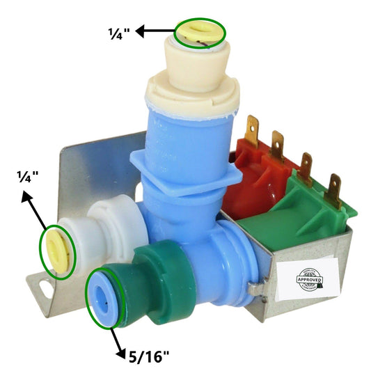 GlobPro 2304833 2315534 4389177 W10408179VP Frid Water Inlet Valve 2 Coils - 4" ΒΌ length Approx. Replacement for and compatible with Whirlpool KitchenAid Kenmore Maytag Heavy DUTY