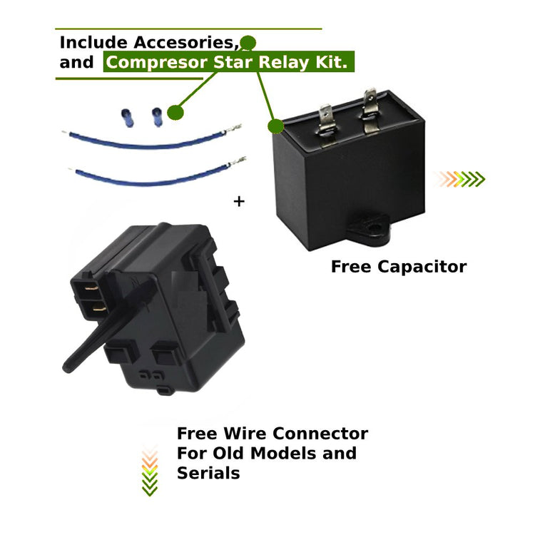 GlobPro PD00036771 EAP2354411 AP4412995 PS2354411 Frid. Compressor Start Relay ยผ" Terminal Replacement for and compatible with General Electric Hotpoint Heavy DUTY