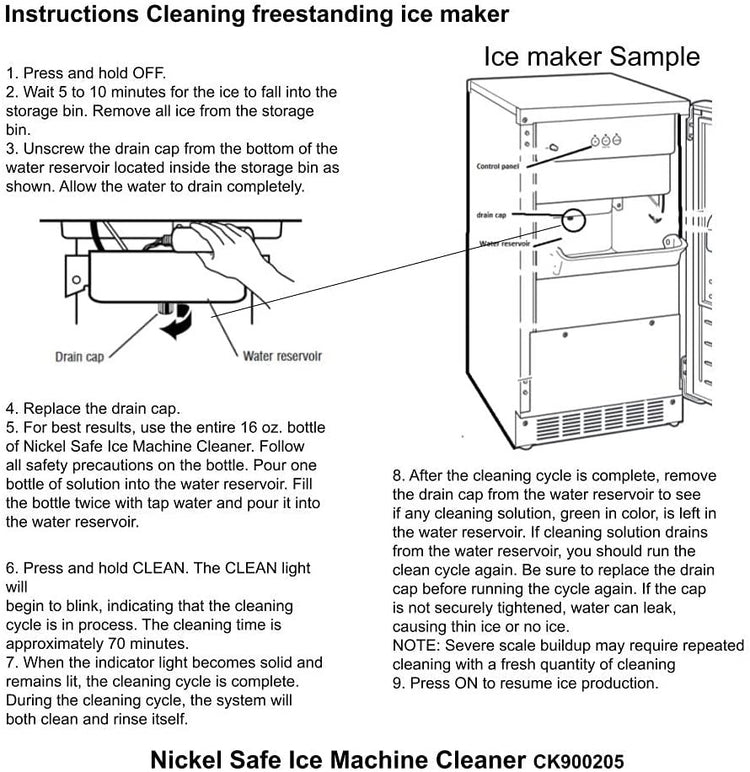 Ice Maker Machine Cleaner KitchenAid, GE Monogram, Kenmore and more CK900206 Fits WX08X42870