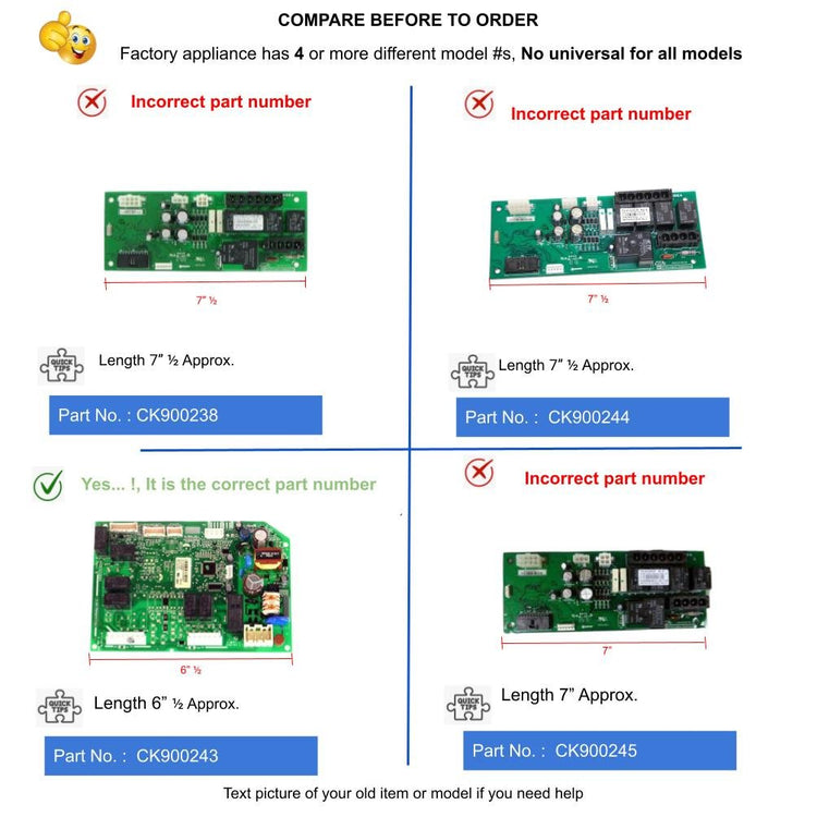GlobPro W10485960 W10886282 WPW10485960 Ice Cube Maker Main Control Board 6β Β½ Length Approx. Replacement for and Compatible with KitchenAid Whirlpool Maytag Kenmore Heavy Duty