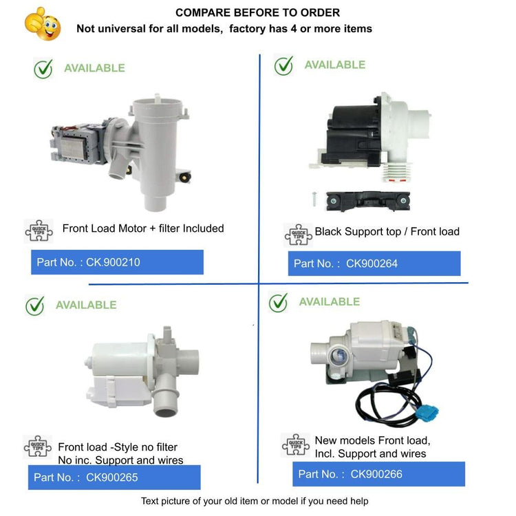 2-3 Days Delivery-Hotpint RCA Washer Drain Pump Assembly wh23X10030
