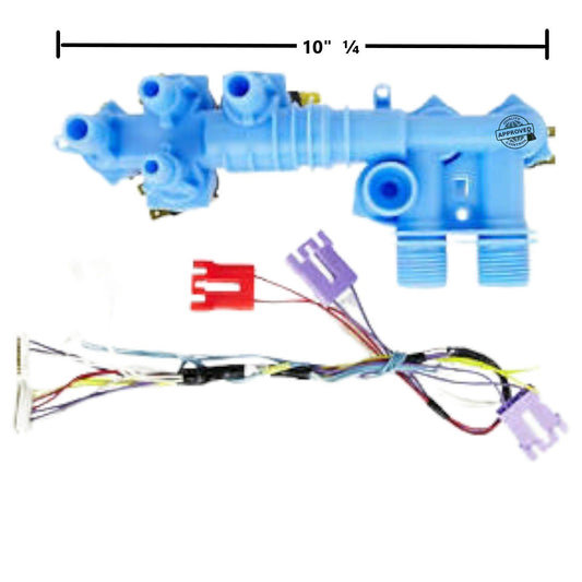 GlobPro W10128457, W10299737, W10323079 Washer Water Inlet Valve 6 coil - 10" ΒΌ length Approx. Replacement for and compatible with Whirlpool Kenmore Maytag Heavy DUTY