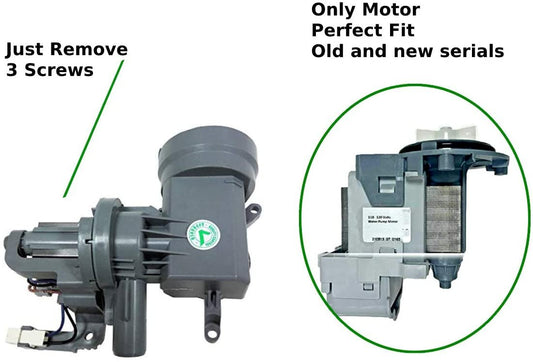 GlobPro WPW10605427 Water Drain Pump Washer 9" length Approx. Only Motor Replacement for and compatible with Whirlpool brands include Maytag WPW10605427 Heavy DUTY