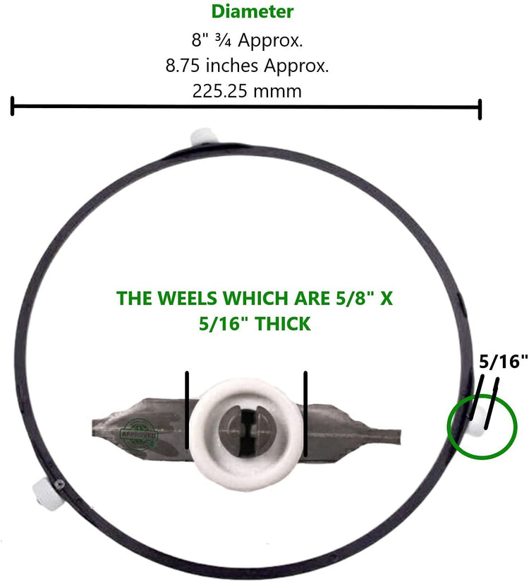 GlobPro DE92-90189S AP4236921 DE92-90189V DE97-00222A Turntable Roller Ring 8" ยพ, 8.75 inches Diameter Approx. Replacement for and Compatible with Samsung Heavy Duty