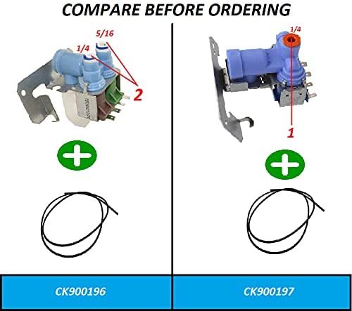 GlobPro WR57X10012 WR57X10018 WR57X10018E WR57X104 Fridge Water Inlet Valve - ยผ" - 5/16" inlet 2 coil Replacement for and compatible with General Electric Kenmore Heavy DUTY