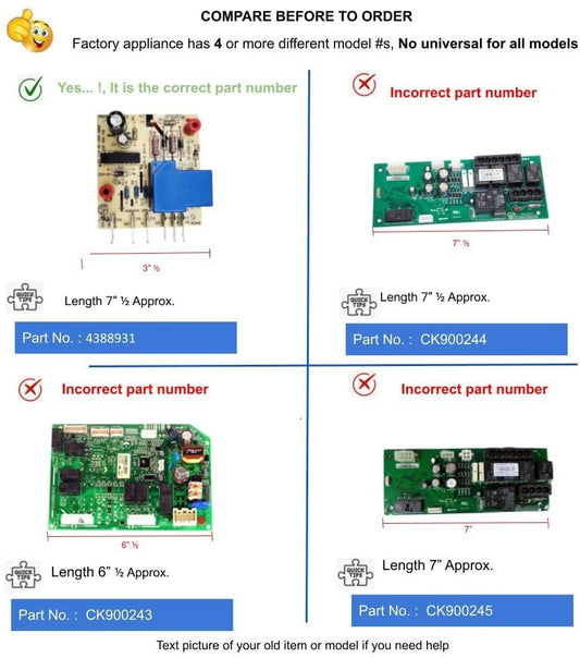 GlobPro PD00002687 AP3109393 PS372260 AH372260 Fridge Defrost Control Board 6 terminales 3" ΒΌ length Approx. Replacement for and compatible with Whirlpool KitchenAid Maytag Heavy DUTY