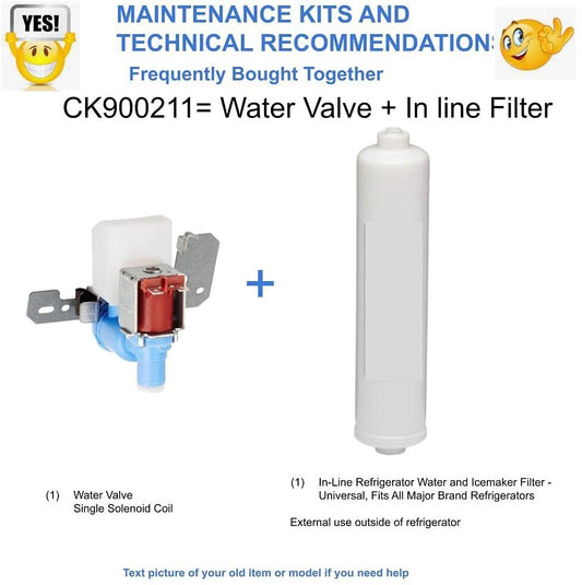 CK900211 GE Hotpoint RCA Refrigerator Ice water intel valve -Kit GE Hotpoint RCA