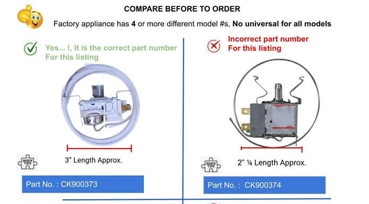 GlobPro 2169112 2169113 2198201 2198202 Cold Control Thermostat 3" length Approx. Replacement for and compatible with Whirlpool Roper Estate Heavy DUTY