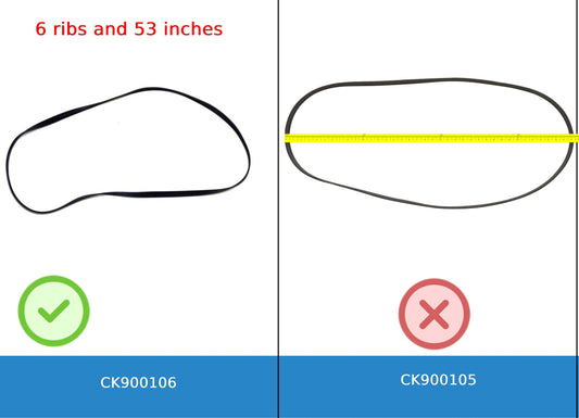 GlobPro PD00028792 EAP269367 AP3156197 PS269367 Washer Drive Belt 6 ribs 53 inches Approx. Replacement for and compatible with GE Heavy DUTY