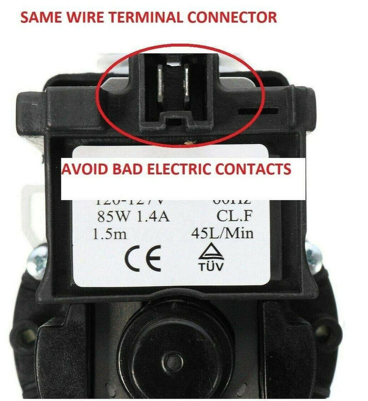 Front Load WASHER WATER PUMP MOTOR 461970201671-46197020148 ONLY MOTOR, 4 Bla...