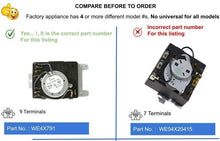 GlobPro WE4X791 Dryer Timer Control 9 terminal Replacement for and compatible with General Electric Heavy DUTY