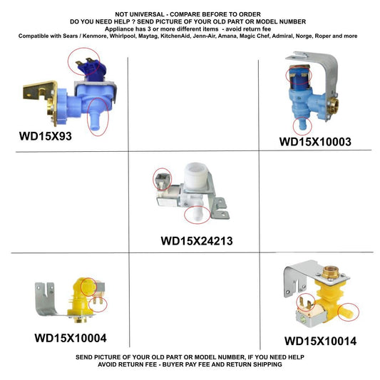 Dishwasher Water Valve for General Electric, AP2039343, PS259368, WD15X10003 by ERP