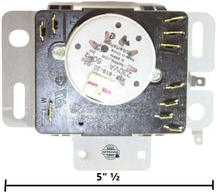 GlobPro 418-619-20-B5 Dryer Timer 11 Terminals 5" ½ length Approx. Replacement for and compatible with Admiral Maytag Amana Whirlpool Heavy DUTY