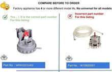 GlobPro W10231392 W10231403 WPW10231392 Washer Water Level Pressure Switch Replacement for and compatible with Whirlpool Kenmore Estate Heavy DUTY