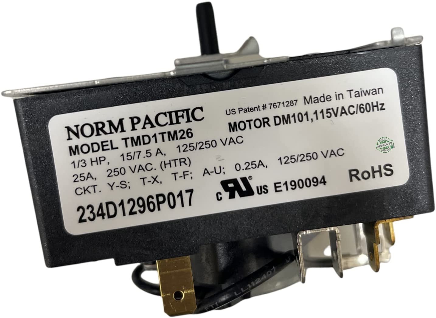 GlobPro AP5983860 PS11721520 EAP11721520 PD00034552 Washer/Dryer Timer 10 terminals Replacement for and compatible with Kenmore General Electric Heavy DUTY