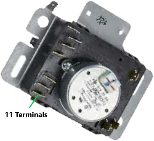 GlobPro 418-619-20-B5 Dryer Timer 11 Terminals 5" ½ length Approx. Replacement for and compatible with Admiral Maytag Amana Whirlpool Heavy DUTY