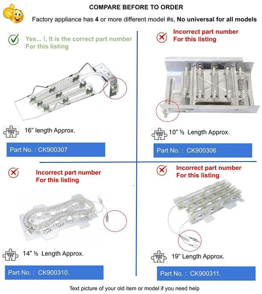 GlobPro 337378 337430 339655 340468 Dryer Heating Element Replacement for and compatible with Whirlpool Kenmore Heavy DUTY