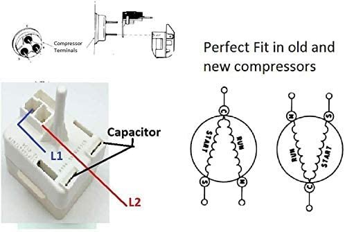 Global Solution - Refrigerator Compressor Start Relay & Capacitor 5SP14N319NFD EAP11765759