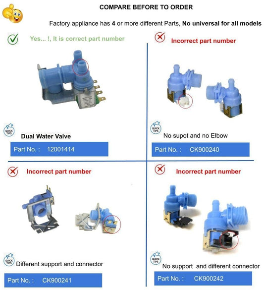 GlobPro 56595-1 56595-3 61001021 69353886 Fridge Dual Water Valve Kit 4" ¼ length Approx. Replacement for and compatible with Maytag Admiral Jenn-Air Magic Chef Heavy DUTY
