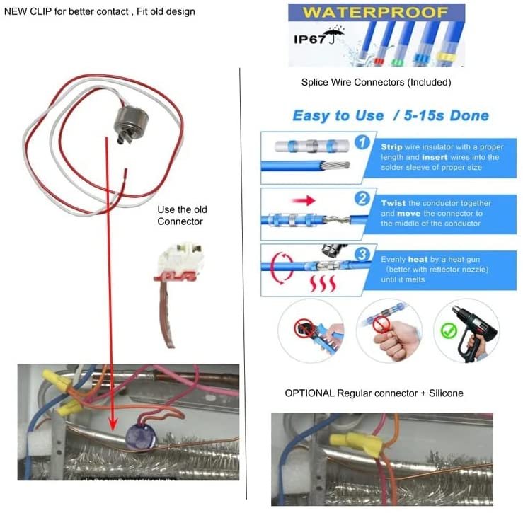 E-DrUS WR50X10057 Refrigerator Thermostat Defrost Fz WR50X10057, AP3796803, PS966754 compatible with Heavy DUTY