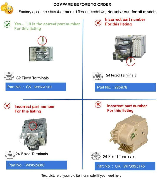 GlobPro WP661549 Washer Timer 32 Fixed Terminals Replacement for and compatible with Kenmore Heavy DUTY