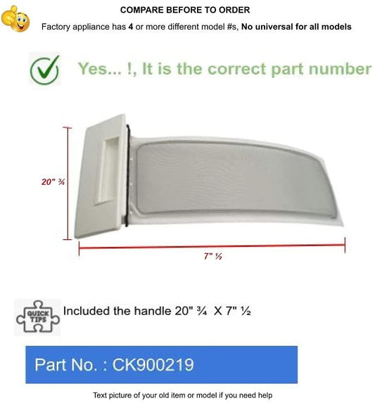 GlobPro PD00033619 EAP11738127 AP6026352 PS11738127 Dryer ONLY fit Lint Screen Measures: Included the handle 20" ¾ X 7" ½ Replacement for and compatible with Kenmore Whirlpool Maytag Amana Heavy DUTY