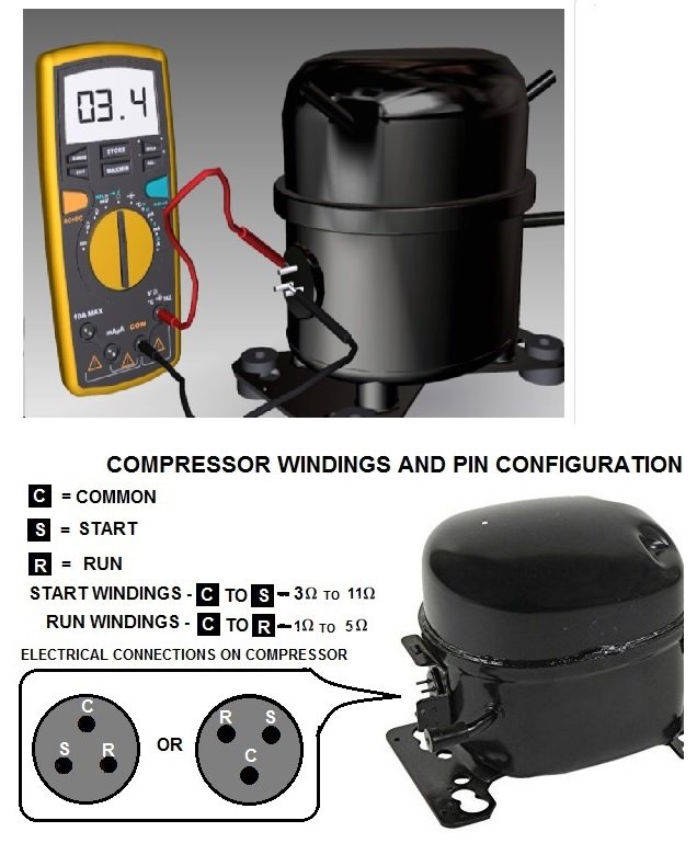 CK910010001 Embraco Refrigerator Compressor Start Relay & Capacitor Fits old 5SP15R319LFM