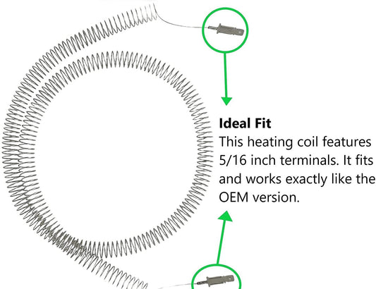 GlobPro PD00000309 EAP2378363 AP4501537 PS2378363 Dryer Heating element JUST Coil Replacement for and compatible with Kenmore Fridg. Westinghouse and more ONLY Coil Heavy DUTY