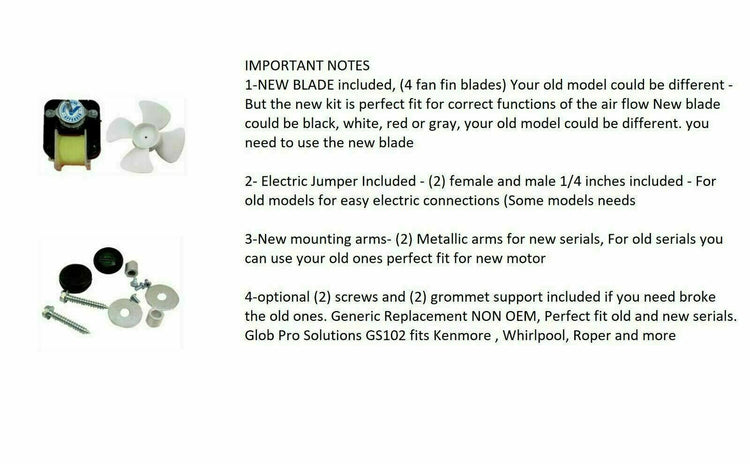 2-3 Days Delivery- Refrigerator Evaporator Fan Motor EAP11742484