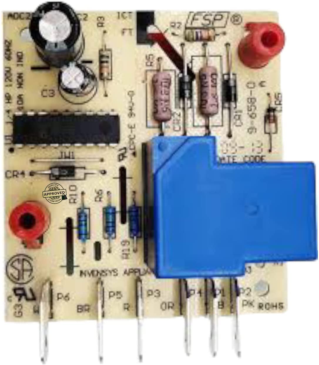 GlobPro 4388931 Fridge Defrost Control Board 6 terminales 3" ΒΌ length Approx. Replacement for and compatible with Whirlpool KitchenAid Maytag Heavy DUTY