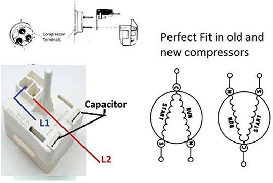 W11285096 Compressor Start Relay Free Capacitor Device Compatible WP2319794, ...