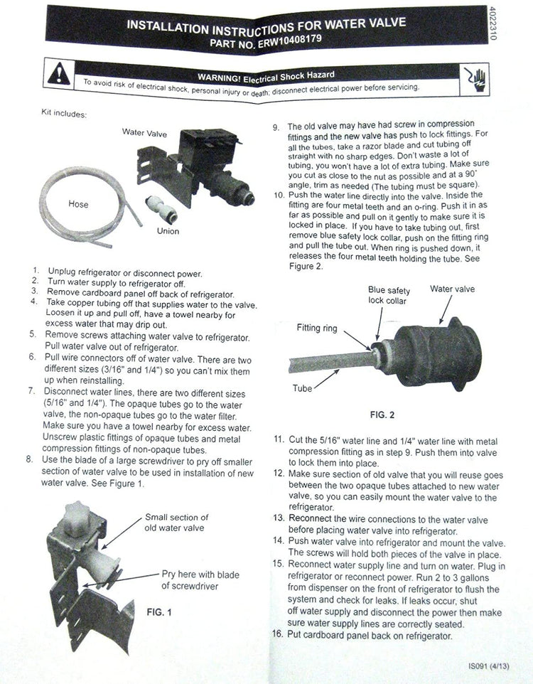 2205762 Solenoid Water Valve For Whirlpool Kenmore Kitchenaid Estate Side By Side Refrigerator