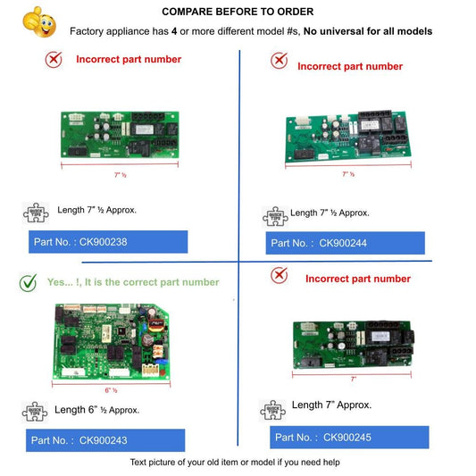 GlobPro W10485960 W10886282 WPW10485960 Ice Cube Maker Main Control Board 6” ½ Length Approx. Replacement for and Compatible with KitchenAid Whirlpool Maytag Kenmore Heavy Duty