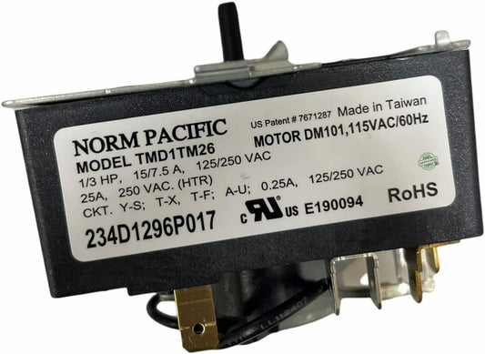 E-DrUS NORM PACIFIC TMD1TM26 Dryer Timer Fits Old # 189D7146P001, 234D1296P017 compatible with Heavy DUTY