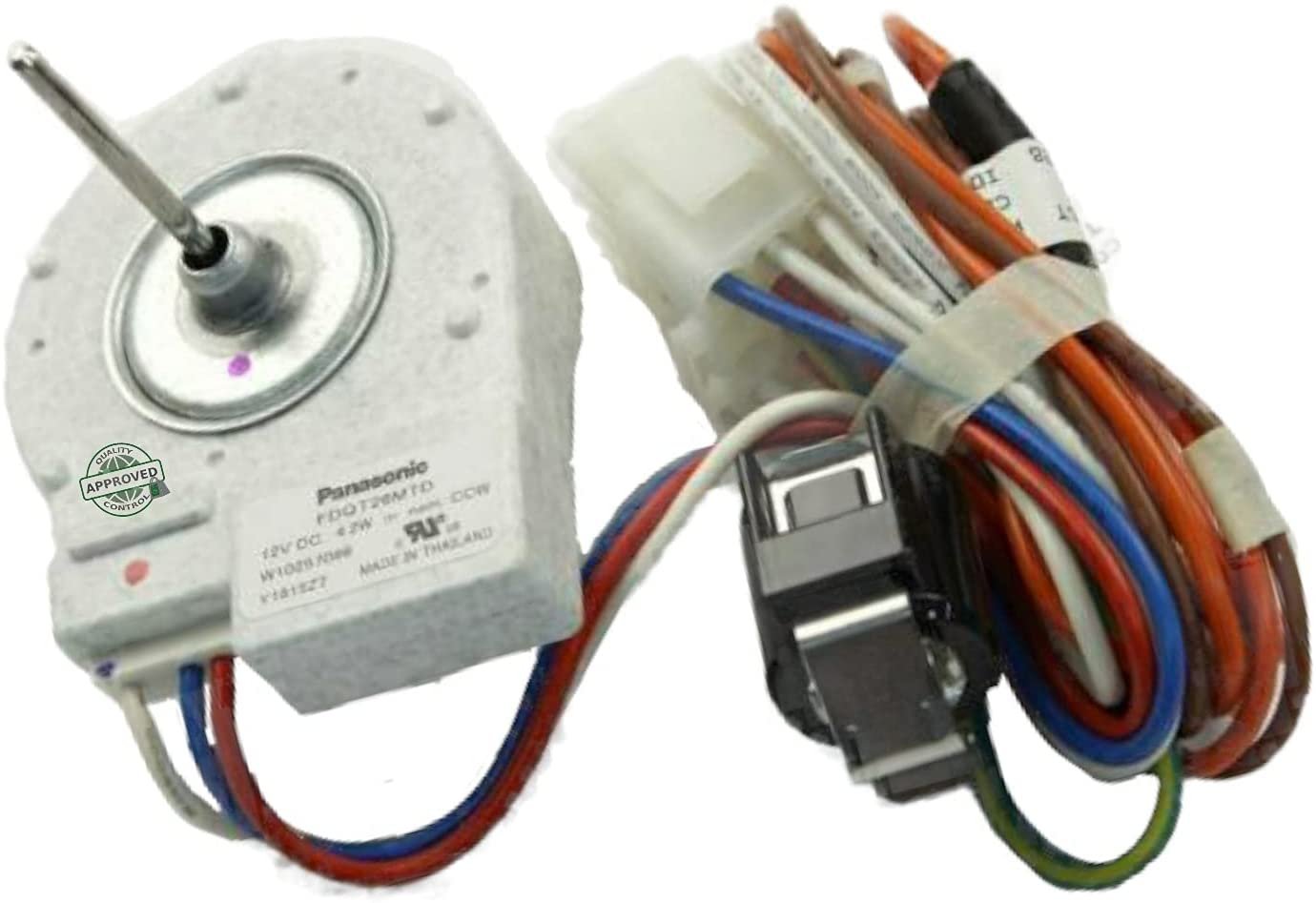 GlobPro W10257096 Fridge Evaporator Fan Motor 4 terminals 1" ΒΎ shaft length Approx. Replacement for and compatible with Maytag Heavy DUTY