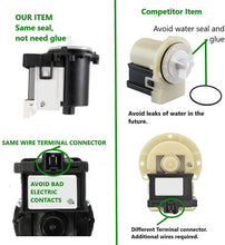 GlobPro W10183434 W10190647 W10190648 W10201457 Washer Water Drain Pump Assembly 8" ½ length Approx. Replacement for and compatible with Whirlpool Maytag Kenmore/Sears Amana Heavy DUTY