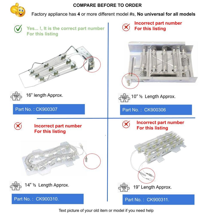 GlobPro 2013 8218 279218 279247 Dryer Heating Element Replacement for and compatible with Whirlpool Kenmore Heavy DUTY