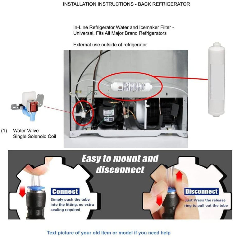 CK900211 GE Hotpoint RCA Refrigerator  Ice  water intel valve -Kit GE Hotpoint RCA