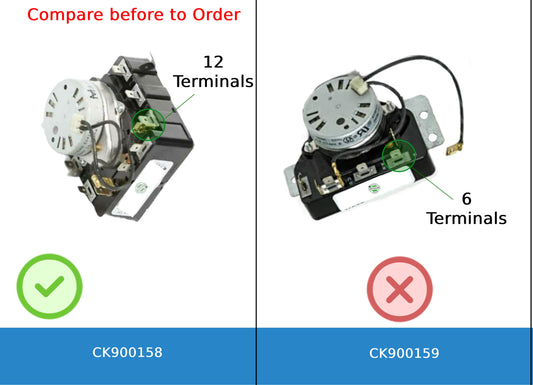 GlobPro PD00002309 EAP11741116 AP6007988 PS11741116 Dryer Timer 12 Terminals 4" length Approx. Replacement for and compatible with Maytag Heavy DUTY