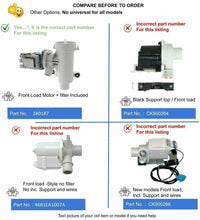 GlobPro 46197020148 461970201671 461970228511 461970228512 Washer Drain Pump 11" length Approx. Replacement for and compatible with Whirlpool Kenmore Maytag KitchenAid Heavy DUTY