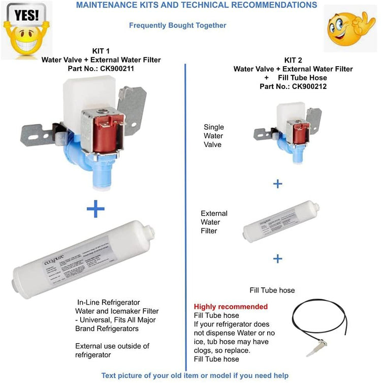 CK900211 GE Hotpoint RCA Refrigerator  Ice  water intel valve -Kit GE Hotpoint RCA