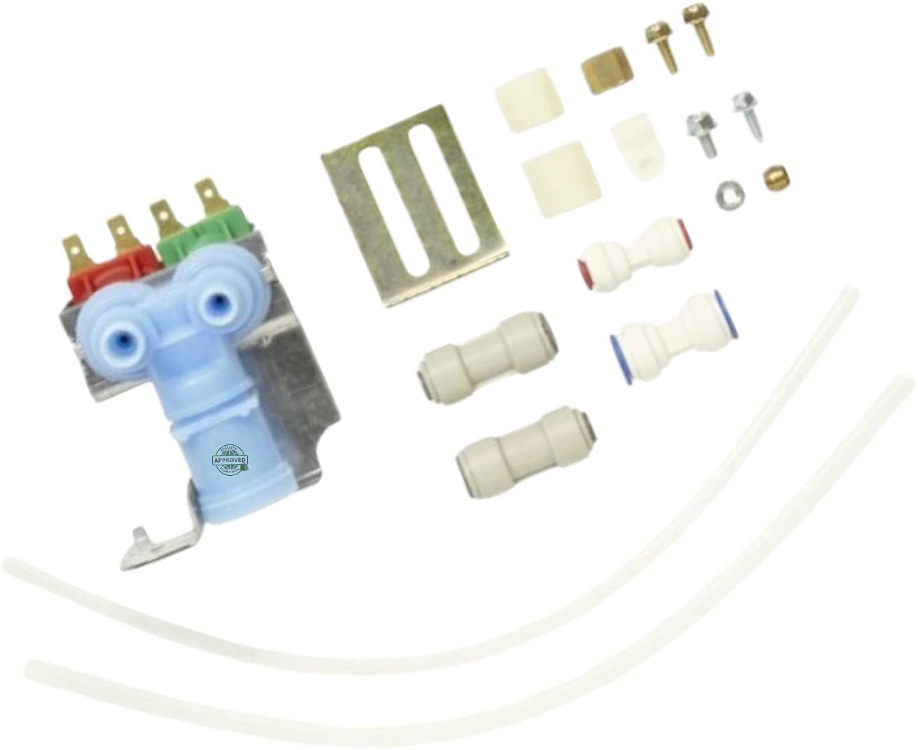 GlobPro 56595-1 56595-3 61001021 69353886 Fridge Dual Water Valve Kit 4" ¼ length Approx. Replacement for and compatible with Maytag Admiral Jenn-Air Magic Chef Heavy DUTY