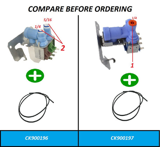 GlobPro IMV-513 IMV513 WR02X10105 WR2X10105 Fridge Water Inlet Valve - ¼" - 5/16" inlet 2 coil Replacement for and compatible with General Electric Kenmore Heavy DUTY
