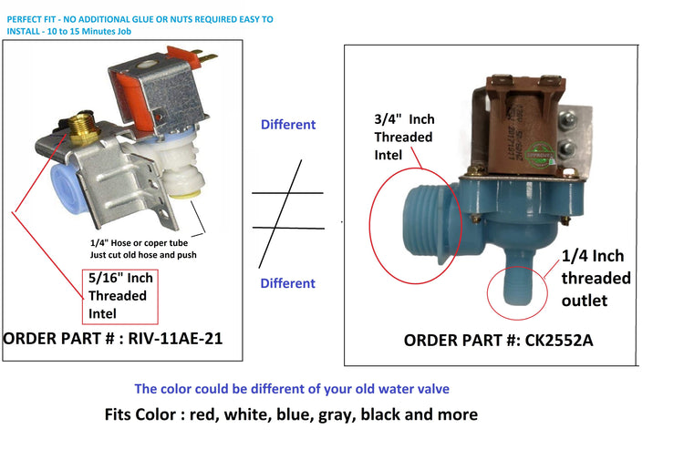 USEONG U-line Water Valve 120V/60 Only Fit to #RIV-11AE-19, #76010, 76010, RIV-11AE-19