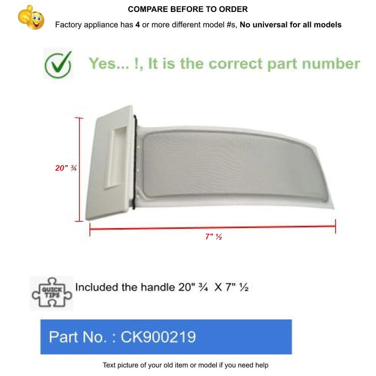 GlobPro W10874409 Dryer ONLY fit Lint Screen Measures: Included the handle 20" ¾ X 7" ½ Replacement for and compatible with Kenmore Whirlpool Maytag Amana Heavy DUTY