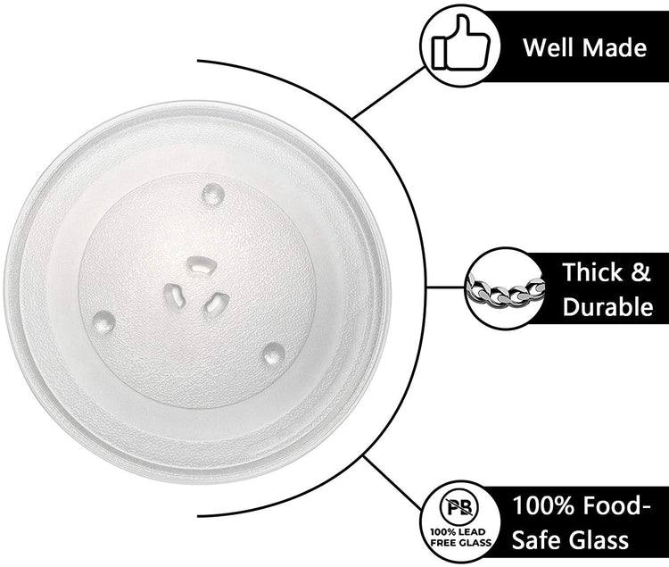 11.25" WB49X10097 Glass Turntable Plate Microwave Replacement Part Replaces AP3188581 PS651544 947207 WB39X0078 WB39X78 WB49X10034 EAP651544, 11-1/4 Inch Microwaves Tray for GE SAMSUNG Hotpoint New